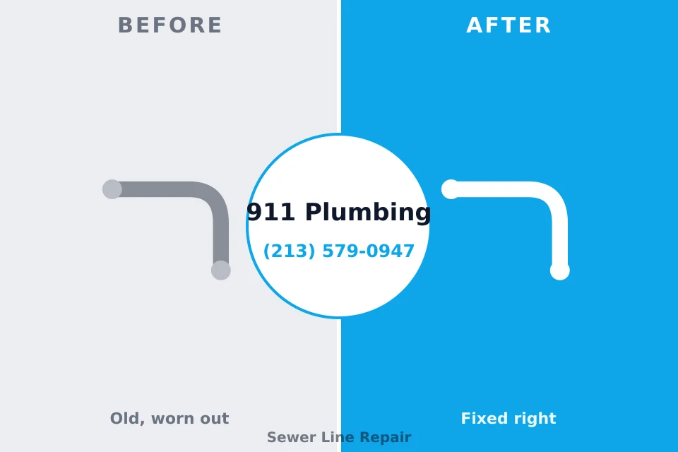 Before and after: plumbing repair Pasadena Hills, MO